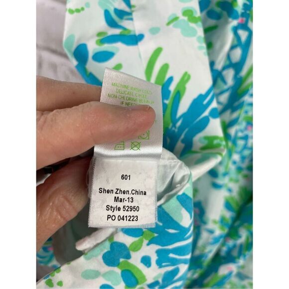 Lilly Pulitzer Janice Shift Dress High Beam Lighthouses Gold Metallic Trim Size - Picture 8 of 10